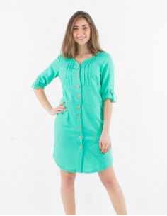 Robe boutonnée manches courtes