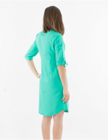 Robe boutonnée manches courtes