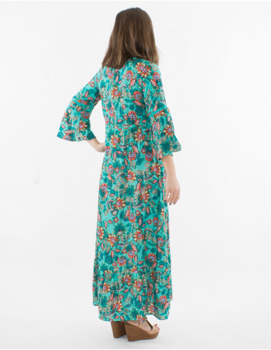 Robe Viscose Manches Courtes Imprime Jar