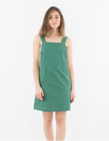 Short 91% cotton 9% linen dress