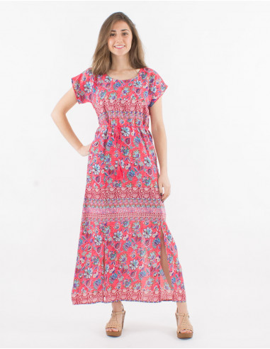 Robe Longue Polyester Manches Courtes Im