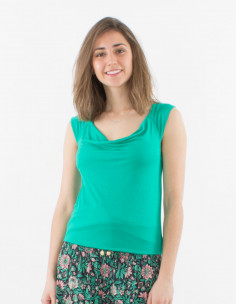 95% viscose 5% elastane plain t-shirt 2