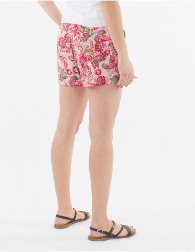 Viscose shorts with seychelles print