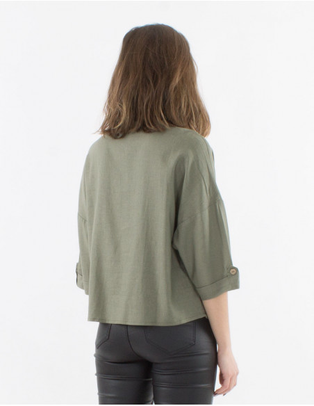 Veste 54% Lin 46% Viscose Manches 3/4