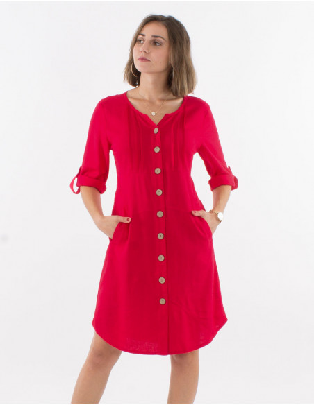 Robe boutonnée manches courtes