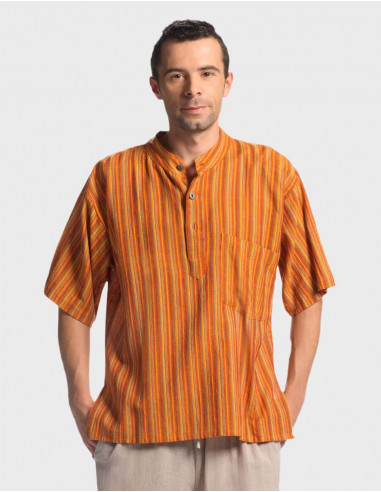 Chemise népalaise coton rayé