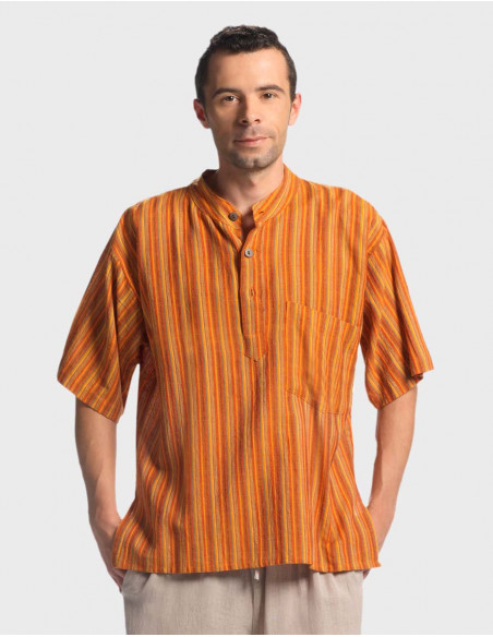 Chemise népalaise coton rayé
