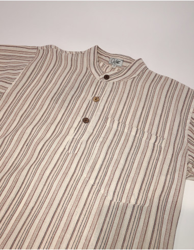Chemise népalaise coton rayé