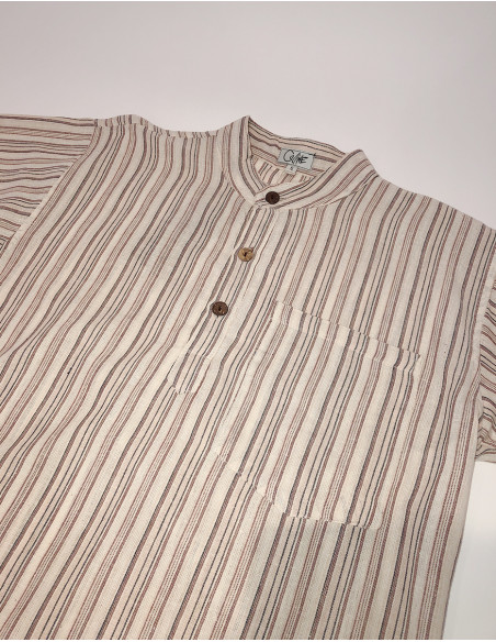 Cotton gent shirt with short sleeves