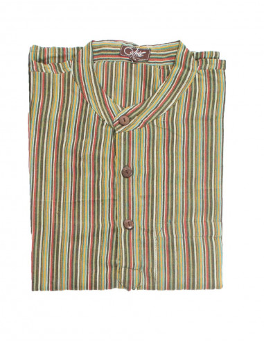 Cotton gent shirt with short sleeves
