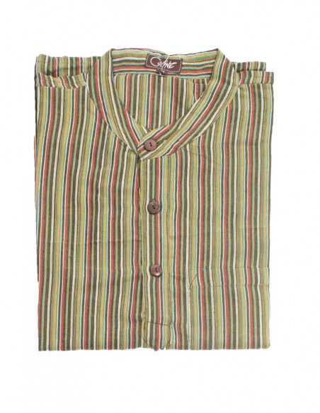 Chemise népalaise coton rayé