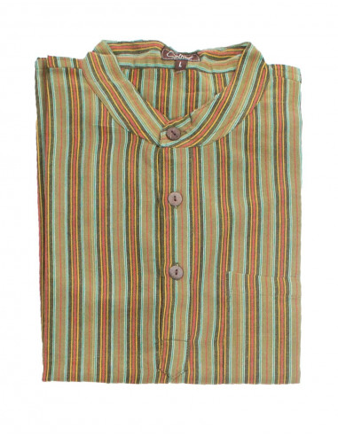 Chemise népalaise coton rayé