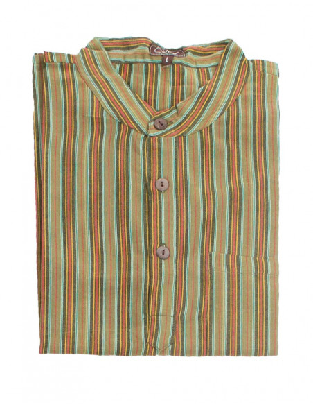 Chemise népalaise coton rayé