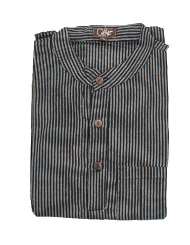 Chemise népalaise coton rayé
