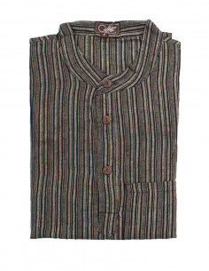 Chemise népalaise coton rayé 2