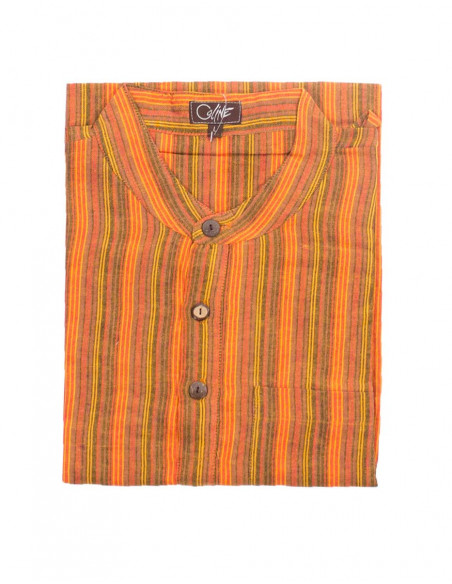 Chemise népalaise coton rayé