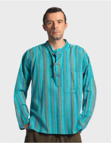 Cotton gent blouse with long sleeves