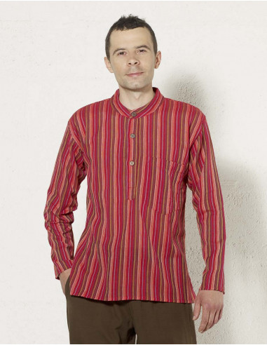 Cotton gent striped blouse with long sleeves