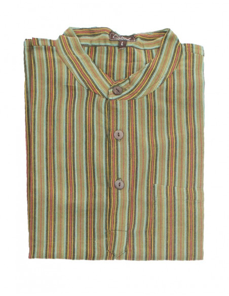 Chemise népalaise rayée coton