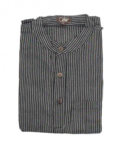 Cotton gent striped blouse with long sleeves