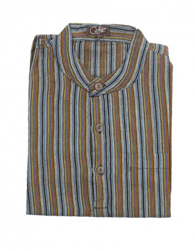 Cotton gent striped blouse with long sleeves