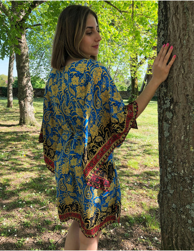 Tunique Kaftan Polyester Sari Imprime