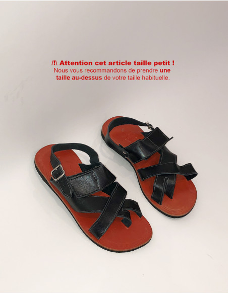 Sandales Dessus Cuir Homme Lanieres