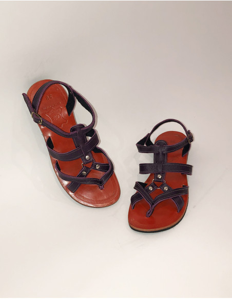 Sandales Dessus Cuir Femme Lanieres