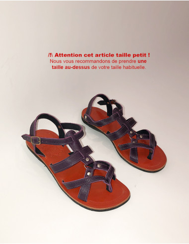 Sandales Dessus Cuir Femme Lanieres