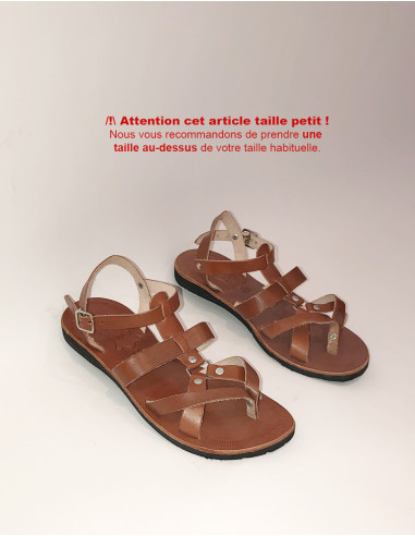 Sandales Dessus Cuir Femme Lanieres