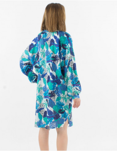 Robe Tunique Viscose Boutonnee Manches L