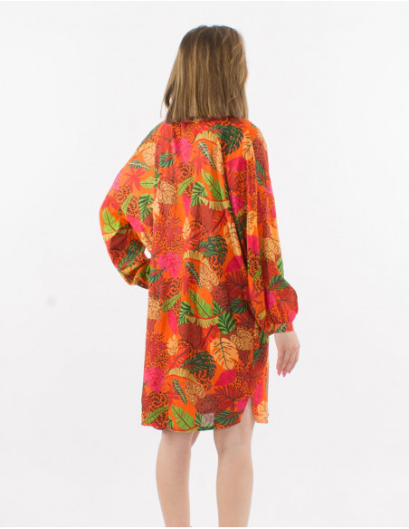 Robe Tunique Viscose Boutonnee Manches L