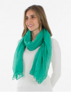 Pack de 10 écharpes coton froissé émeraude