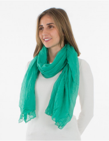 10 x Plain Wrinkled Scarves Emerald