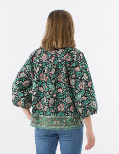 Chemisier Coton Manches 3/4 Imprime Bagd