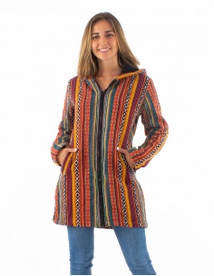 Manteau coton doublure polaire polyester zip et capuche 2