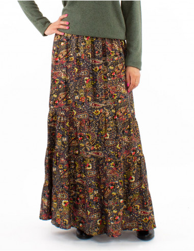 Polyester printed skirt with lining