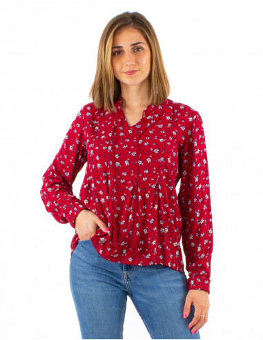 Rayon crepe blouse with "lys" print