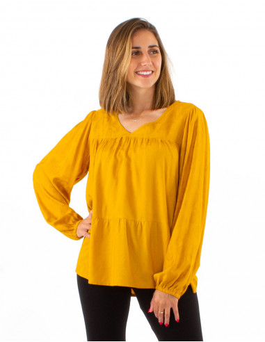 Rayon v-neckline blouse
