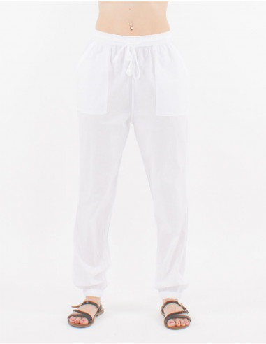 Cotton fine pants with pockets