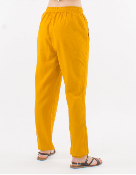Cotton fine pants with pockets