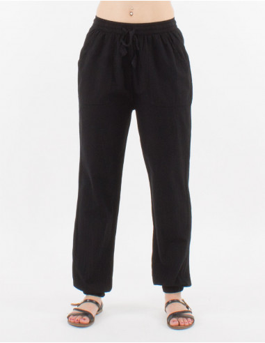Cotton fine pants with pockets