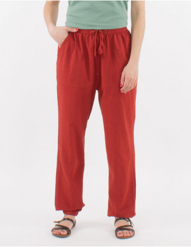 Cotton fine pants with pockets