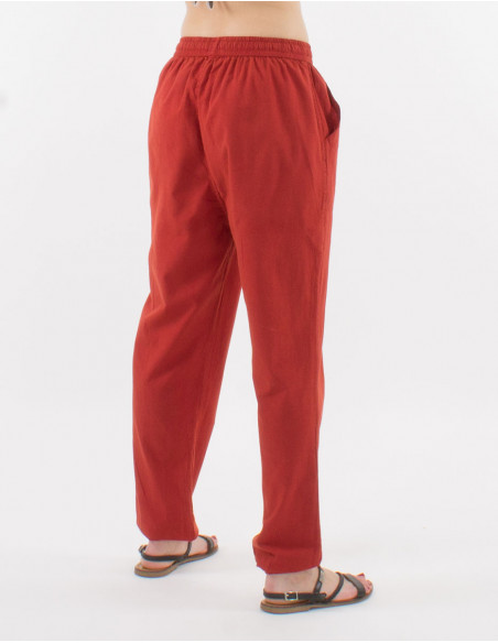 Cotton fine pants with pockets