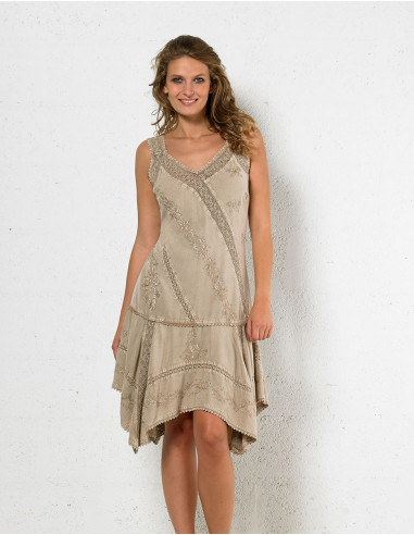 Viscose sw dress with lace