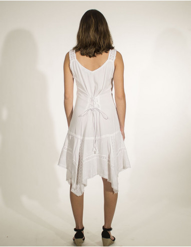 Mini robe viscose avec dentelle