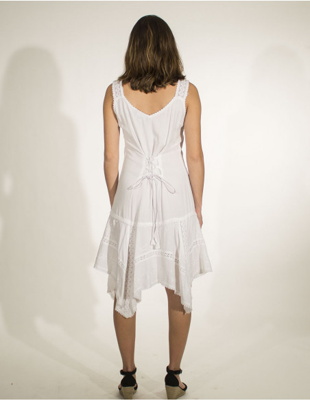 Mini robe viscose avec dentelle