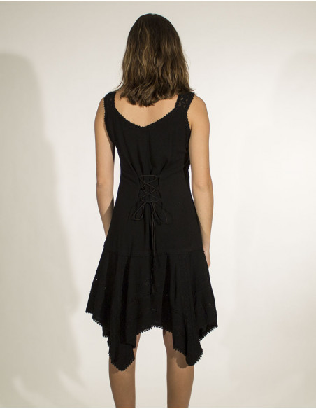 Viscose sw dress with lace