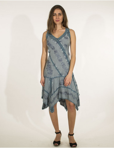Viscose sw dress with lace