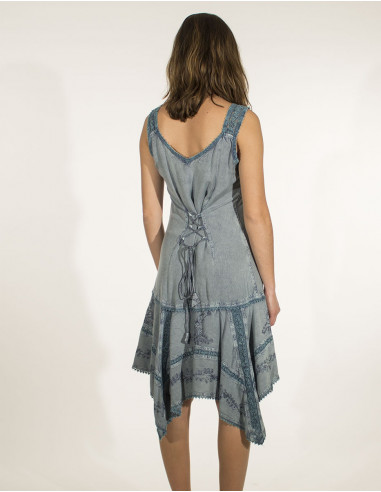 Mini robe viscose avec dentelle